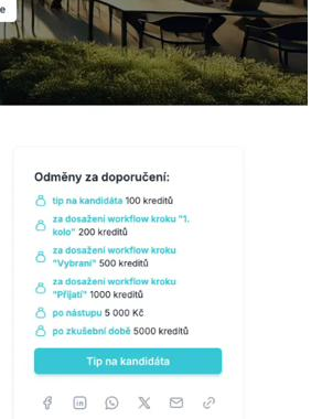 Sidebar s odměnami za doporučení